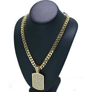 2/$15 Fashion Nova Men's Iced Cuban Chain Dog Tag Necklace